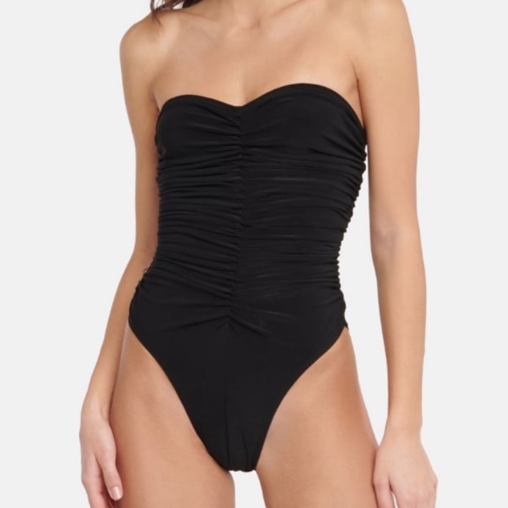 NWT Norma Kamala large slinky Marissa rouched One Piece strapless swimsuit